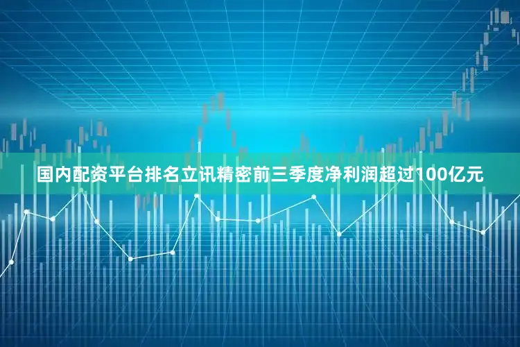 国内配资平台排名立讯精密前三季度净利润超过100亿元